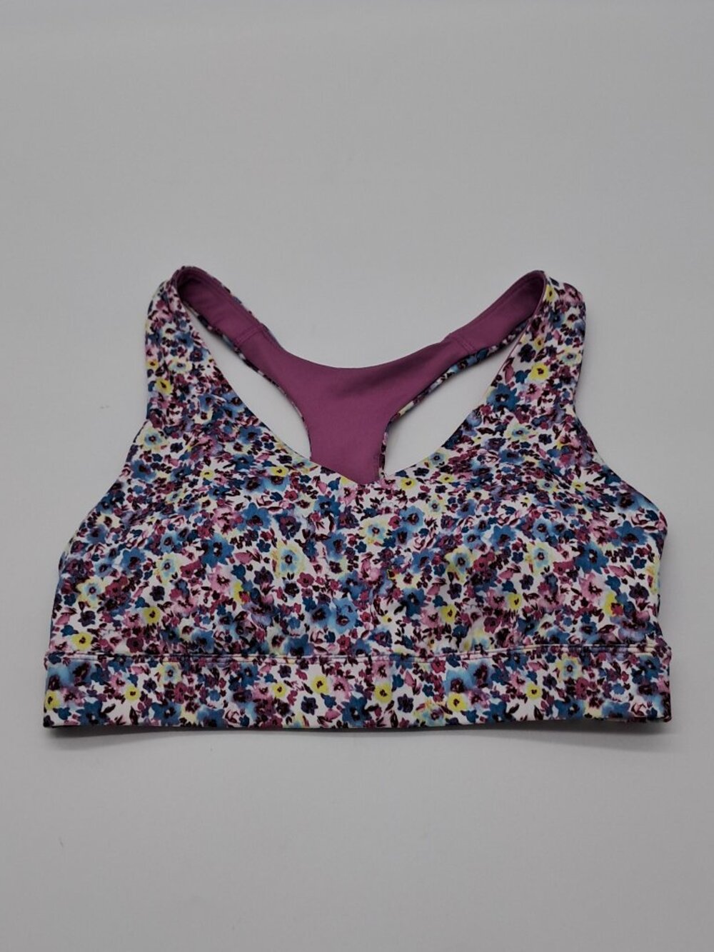 TEK GER Workout Gear Multi Floral Medium Racerback Padded Sports Bra